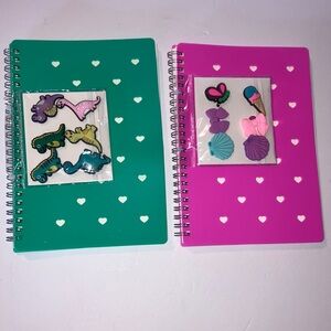 Green and Pink Heart‎ Patterned Notebooks